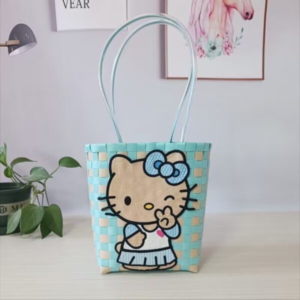 Blue Kitty Tote Bag - Image 3