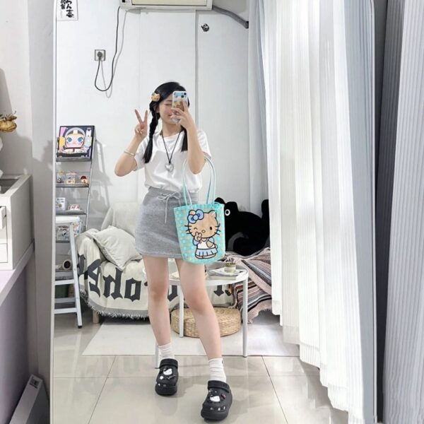 Blue Kitty Tote Bag - Image 10
