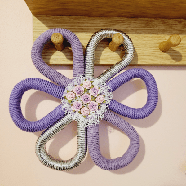 Handmade Purple Butterfly , Rainbow Wall Hanging - Image 6