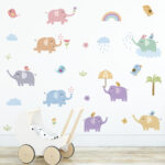 Cartoon Elephant Wall Stickers