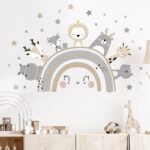 Cute Rainbow Jungle Animals Wall Decals
