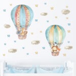 Animal Hot Air Balloon Wall Stickers