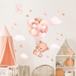 Pink Baby Bear Wall Stickers