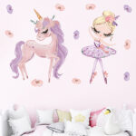 Purple Ballet Girl with Unicorn