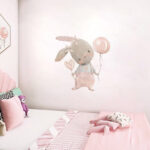 Pink Cartoon Bunny Wall Stickers