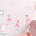Pink Ballet Girl Wall Stickers
