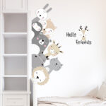 Cartoon Animal Wall Decals Door Stickers