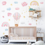 Rainbow Hot Air Balloon Wall Stickers