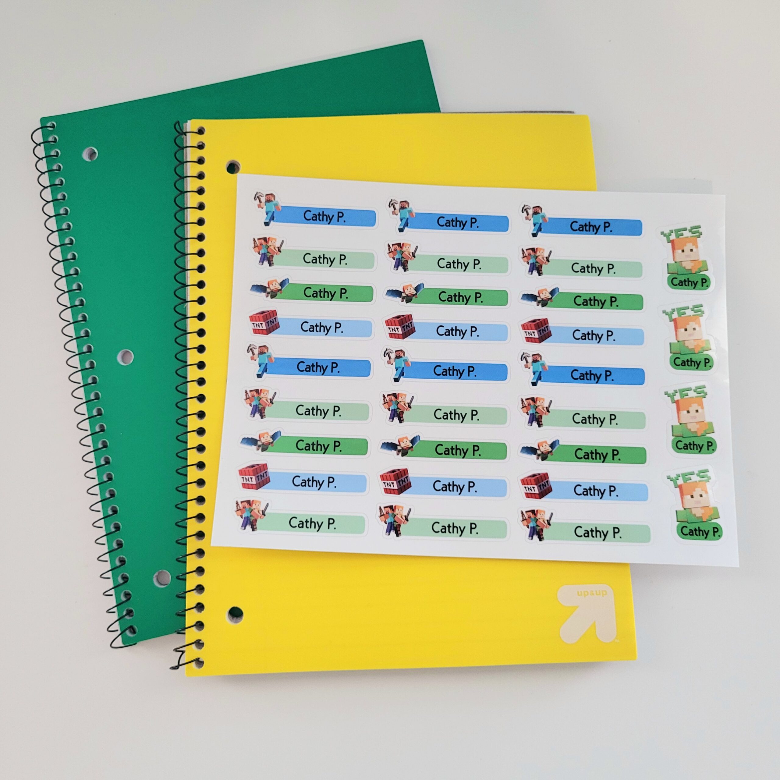 62 Pcs Minecraft Inspired Waterproof Name Sticker, Sticker, Daycare Label, School Supply Sticker, Gift for Minecraft Fans - Image 2
