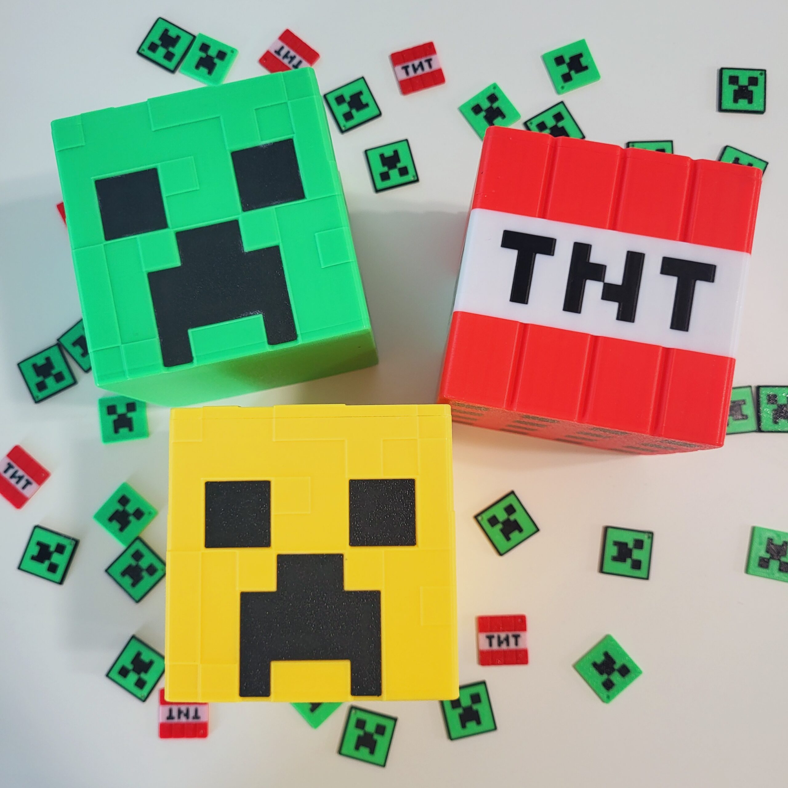 Minecraft Inspired TNT Block, 3D Printed TNT Cube, Minecraft Creeper Box, Minecraft Style Gamer Gift, Minecraft Holders, Cute Office Table Decor - Image 2