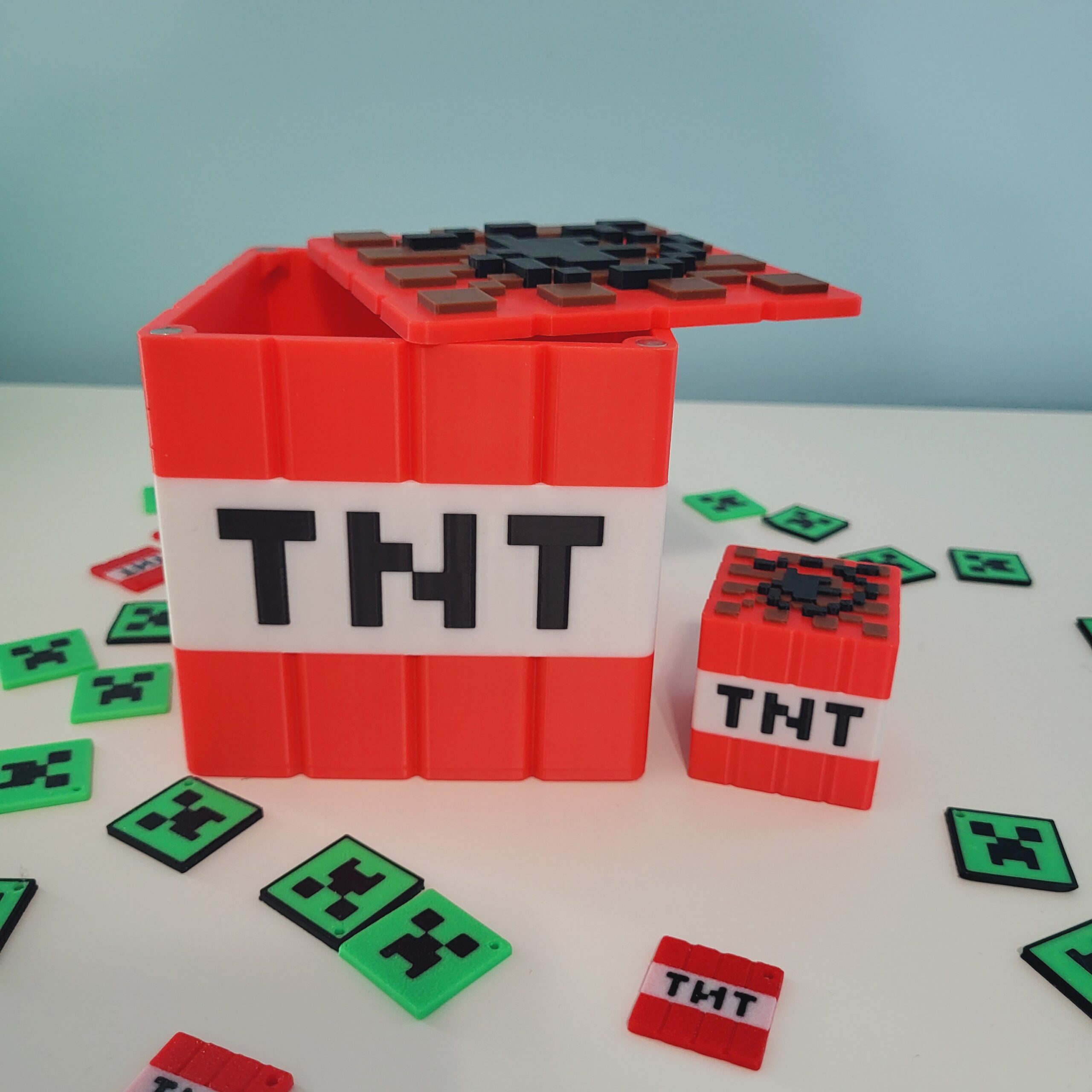 Minecraft Inspired TNT Block, 3D Printed TNT Cube, Minecraft Creeper Box, Minecraft Style Gamer Gift, Minecraft Holders, Cute Office Table Decor - Image 5
