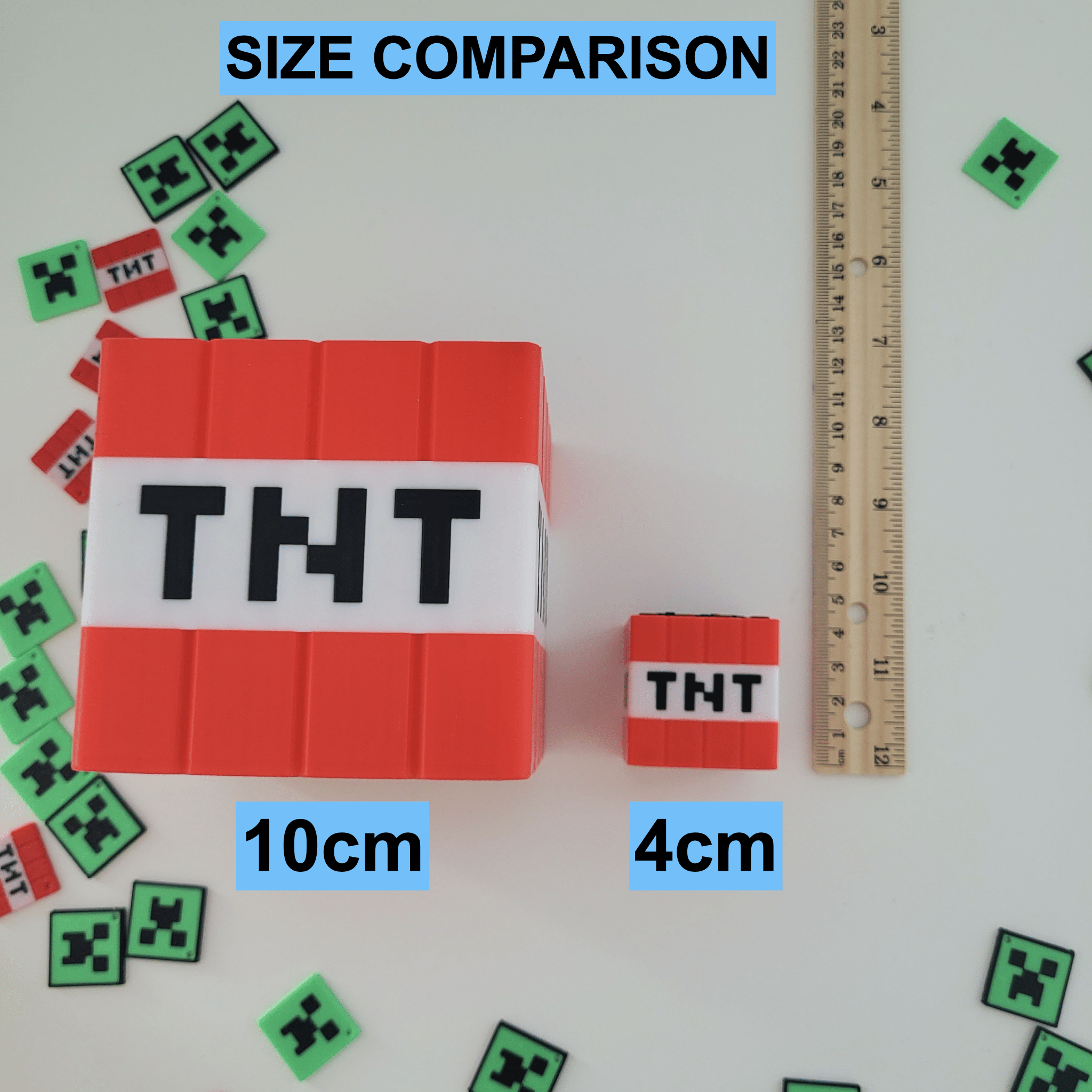 Minecraft Inspired TNT Block, 3D Printed TNT Cube, Minecraft Creeper Box, Minecraft Style Gamer Gift, Minecraft Holders, Cute Office Table Decor - Image 10