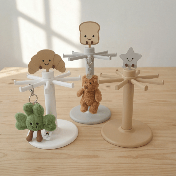 Jellycat Style Spinner Display Stand for Keychains| Desk Decor Organizer|Toy & Bag Charm Display｜Gift for Jellycat Fans| Jellycat Collectors