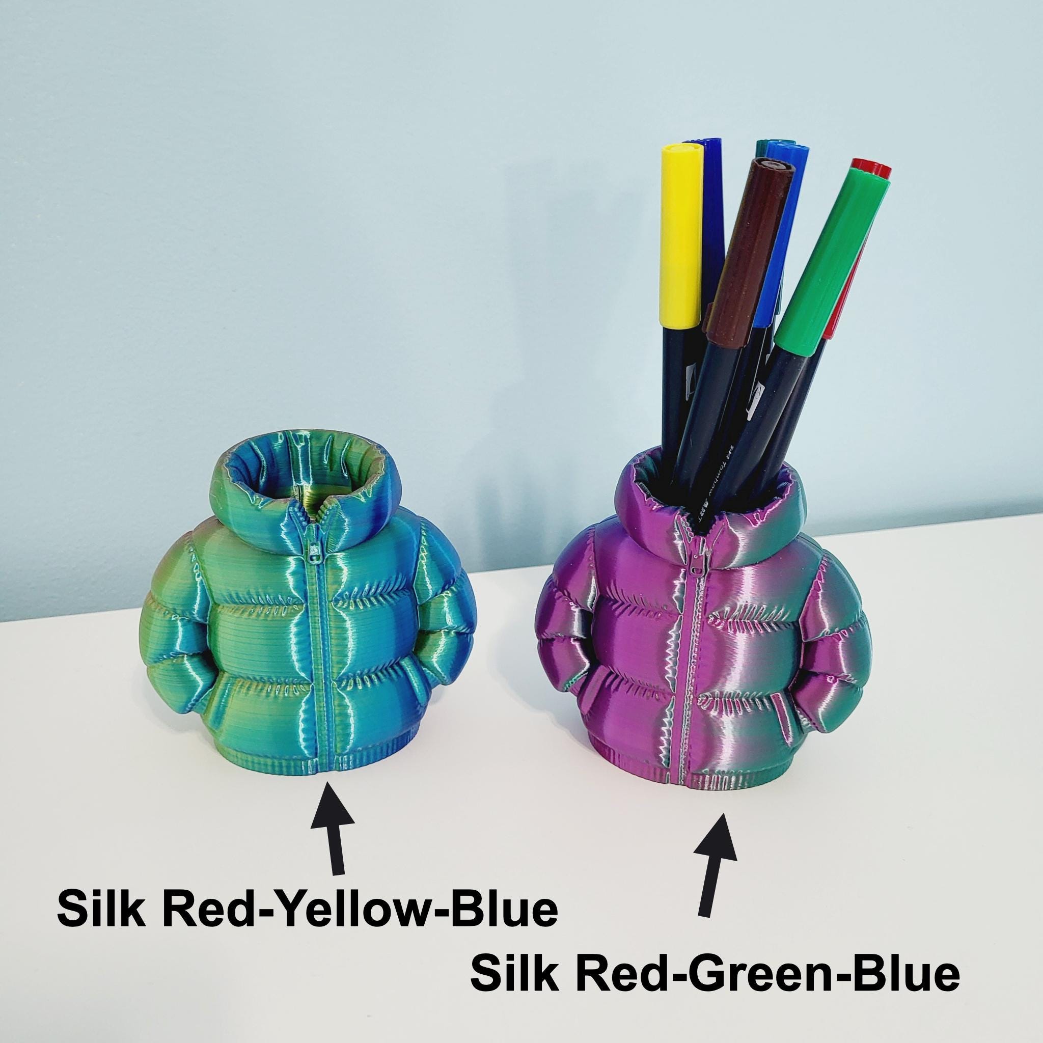 3D Printed Jacket Pencil/Brush Holder, Multi-color Desk Organizer, Unique Home & Office Decor, Game Room Decor, Gift for Students, Gamer - Image 10