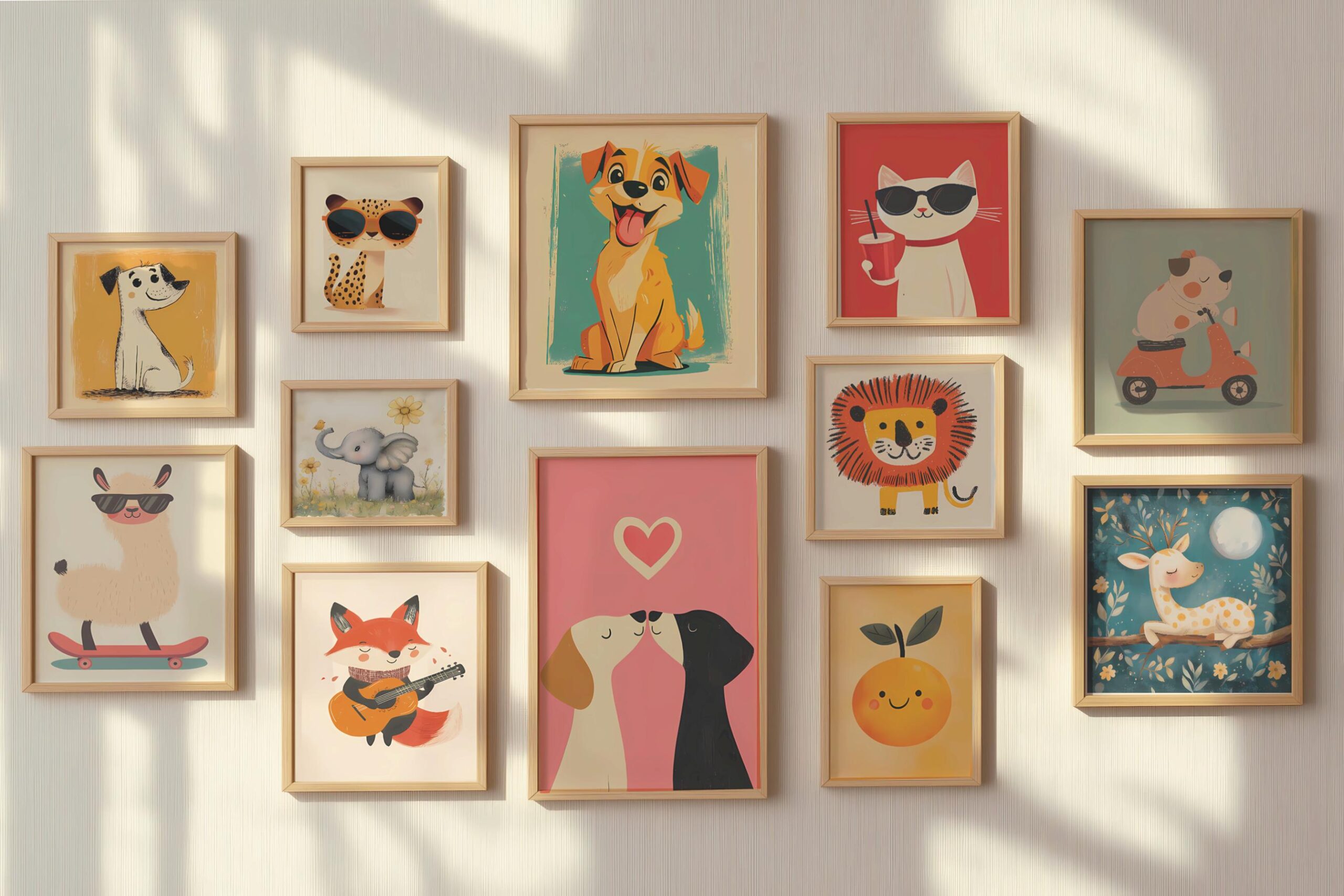 50 Animal Nursery Prints Bundle, Digital Download Wall Art for Baby Room, Kids Room, Playroom, Cute Printable Decor & Greeting Cards