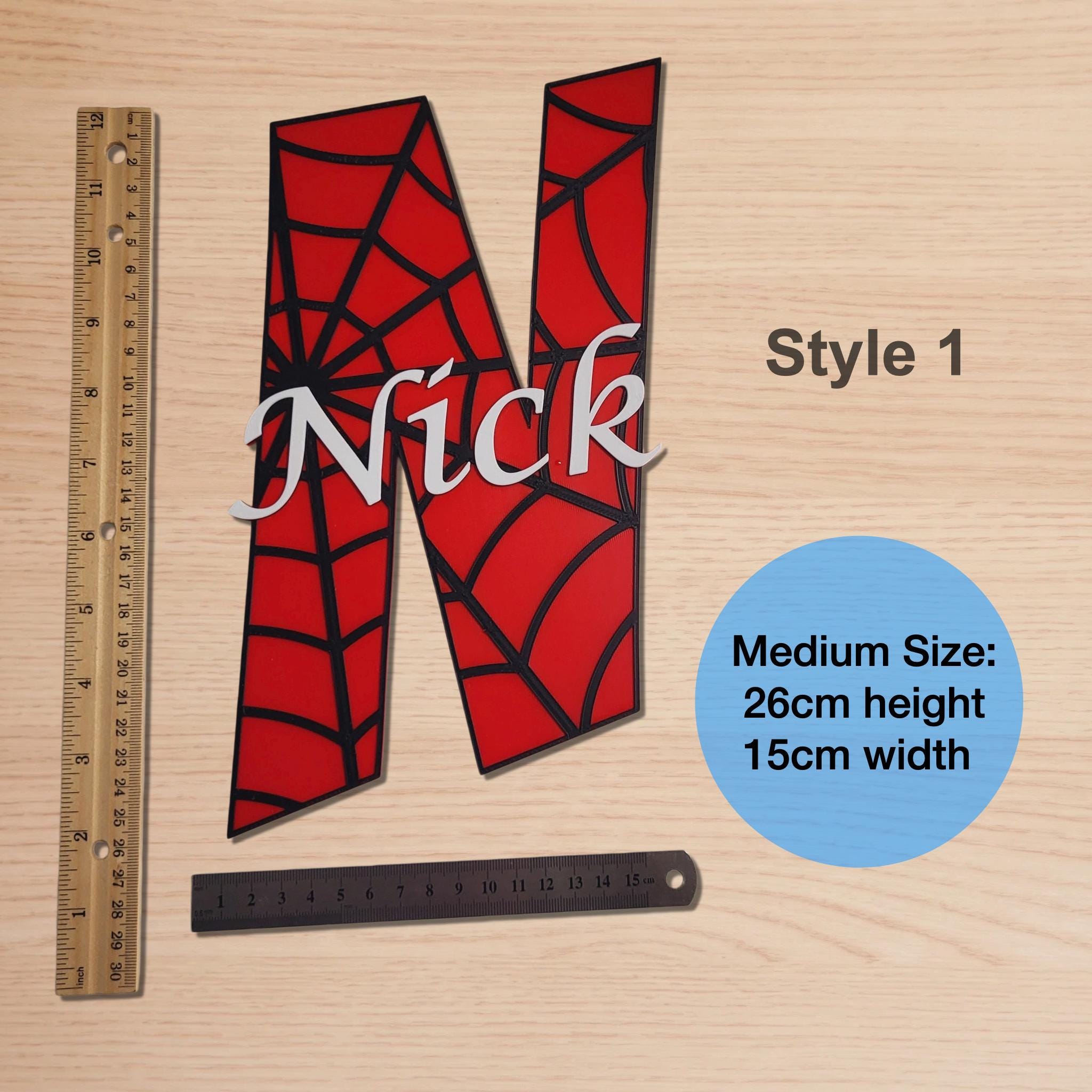 Personalized Superhero Name Sign, Custom Spiderman Room Sign, Kids Room Decor, Nursery & Game Room Wall Decor, Red Spider Web Name Sign - Image 5