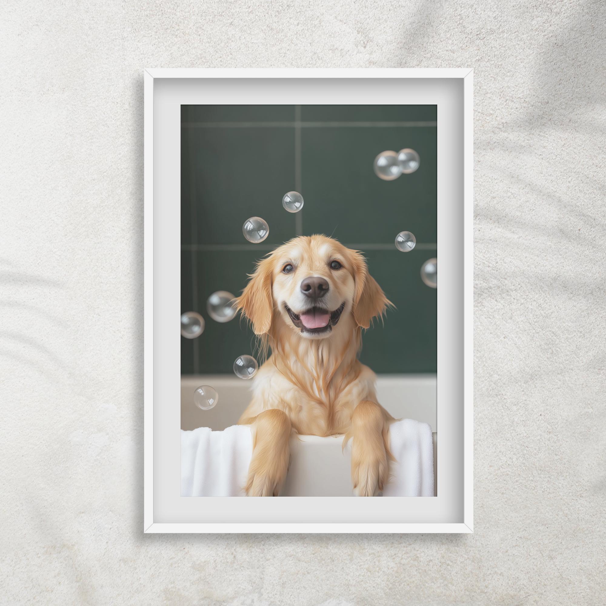 Custom Digital Pet Portrait: Funny Dog Bathroom Newspaper Art - Image 3
