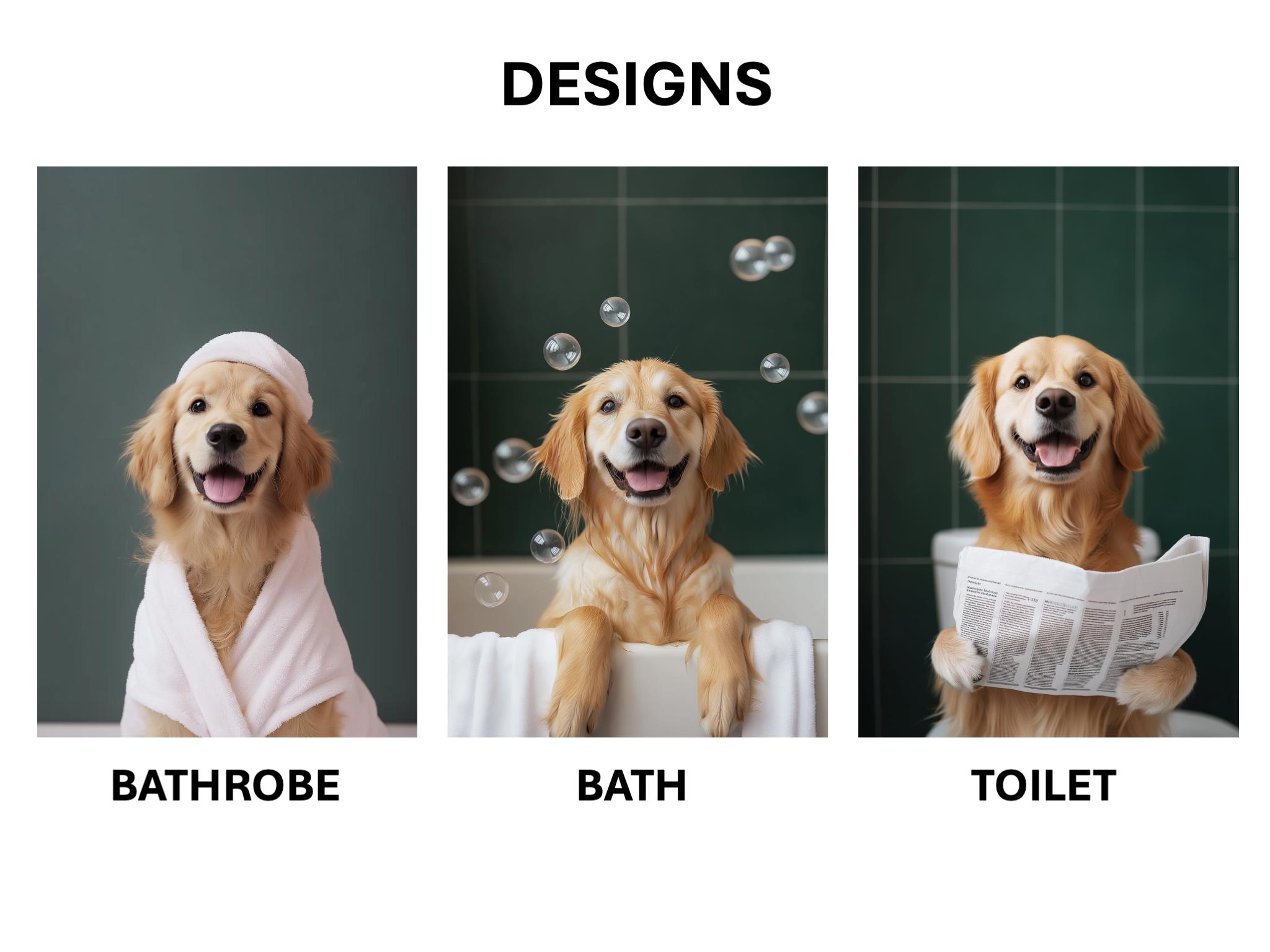 Custom Digital Pet Portrait: Funny Dog Bathroom Newspaper Art - Image 7