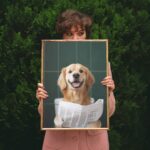 Custom Digital Pet Portrait: Funny Dog Bathroom Newspaper Art
