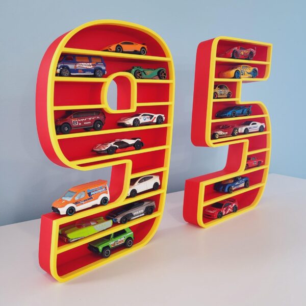 Lightning McQueen 95 Mini Car Display Shelf | Toy Car Storage | Mini Car Organizer | Mounted Car Rack | Boy Birthday Gift | Kid’s Room Decor