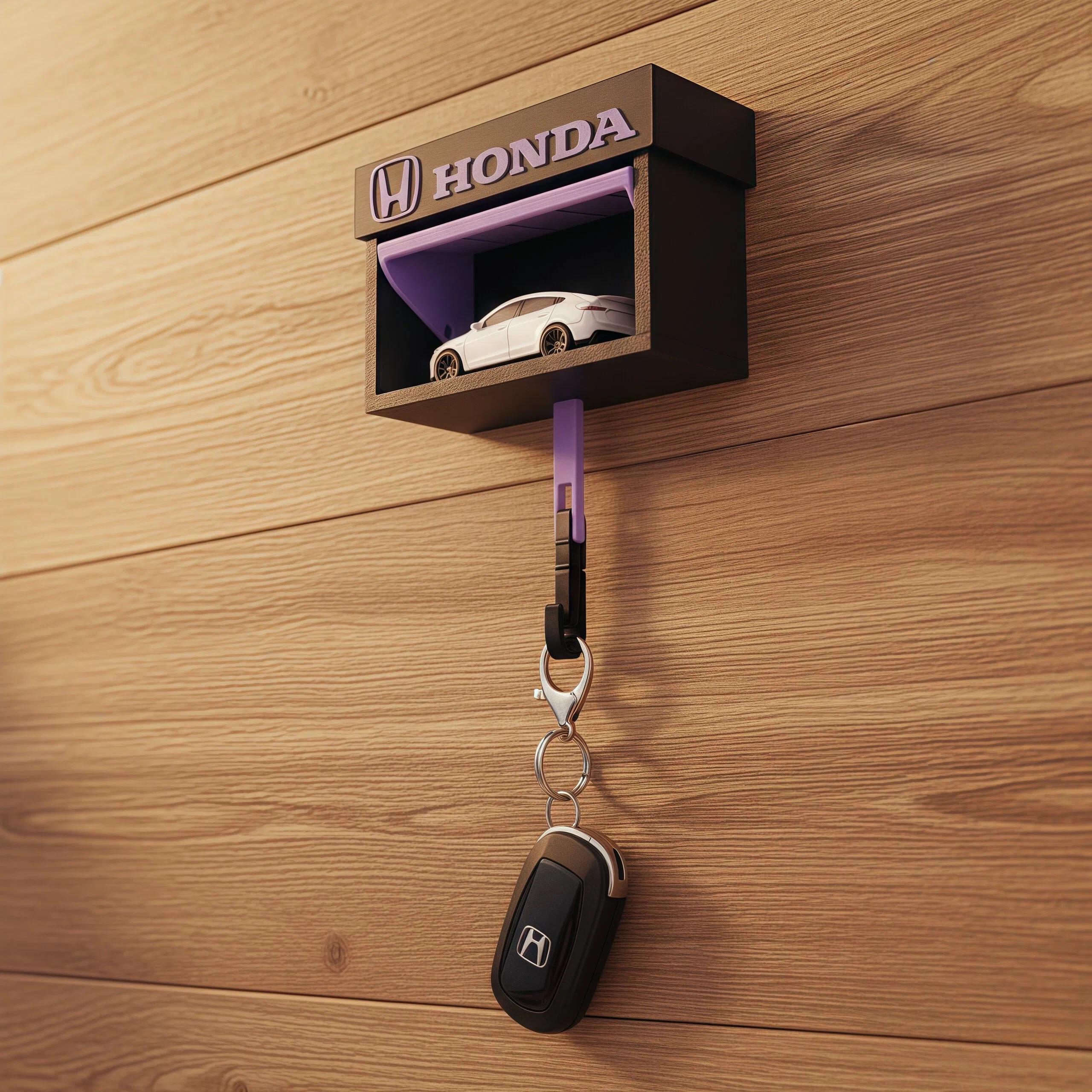 Mini Garage Key Holder with Opening Door | Wall Mounted Car Key Organizer | Hidden Toy Car Display with Custom Car Logo | Gift for Car Lover - Image 2