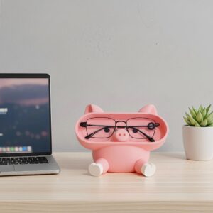 Pig Eyeglasses Holder | Phone Stand | Animal Desk Organizer | 3D Printed Desk Decor | Gift for Girlfriend |Office Gift for Coworker