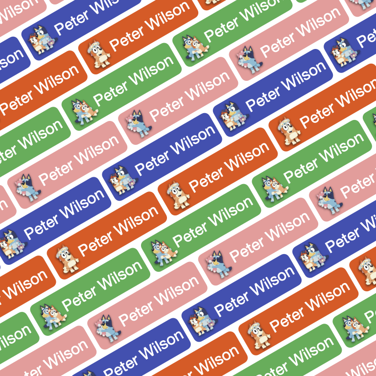 88 Pcs Bluey Waterproof Name Stickers - Image 5