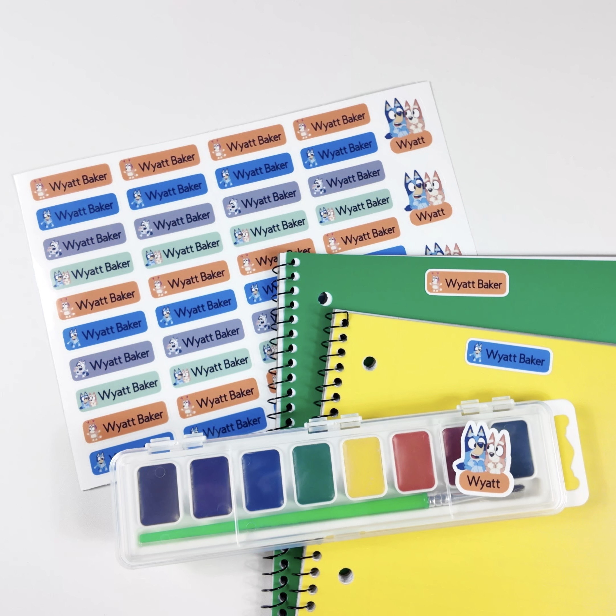 88 Pcs Bluey Waterproof Name Stickers - Image 2