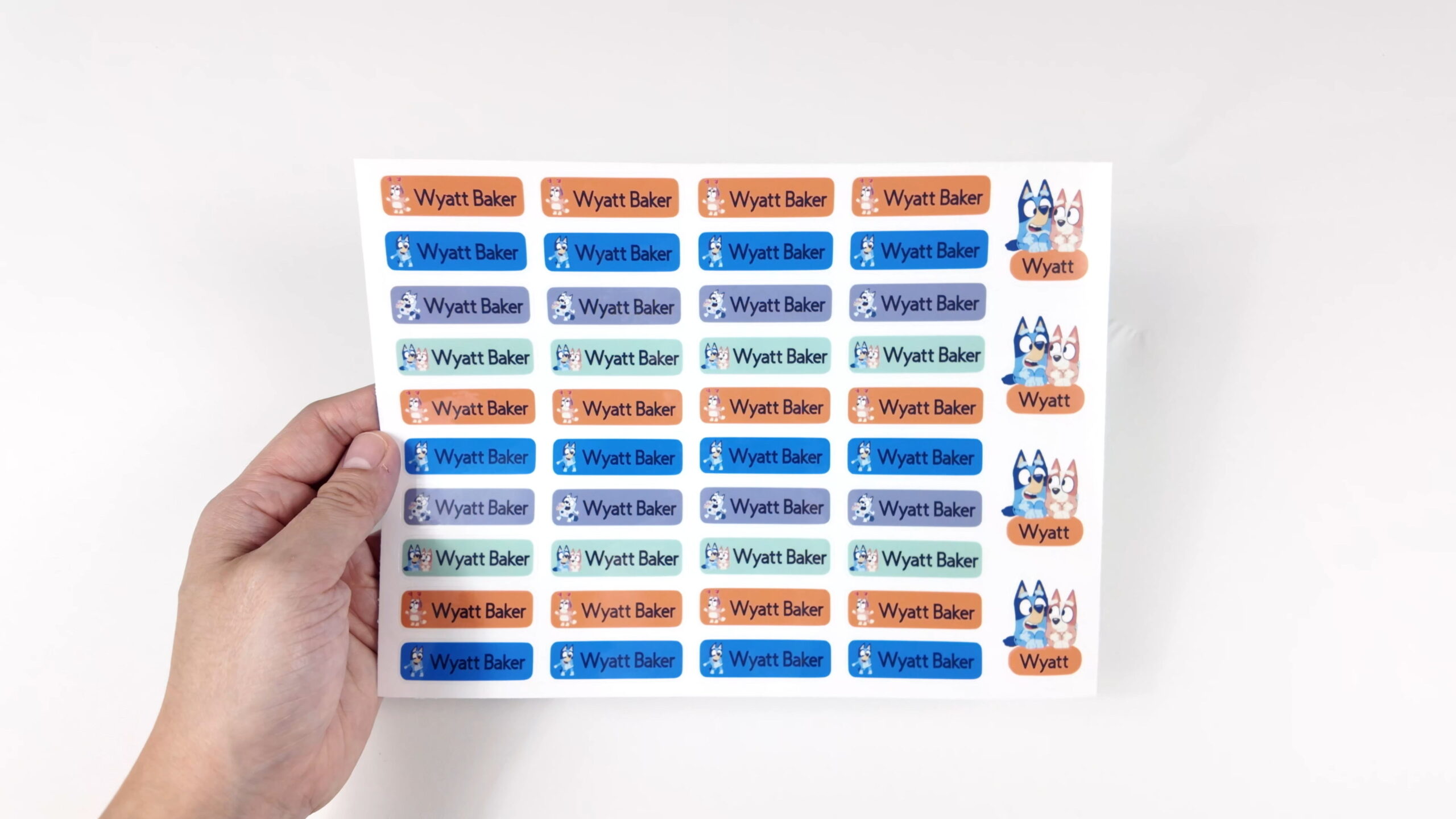 88 Pcs Bluey Waterproof Name Stickers - Image 3