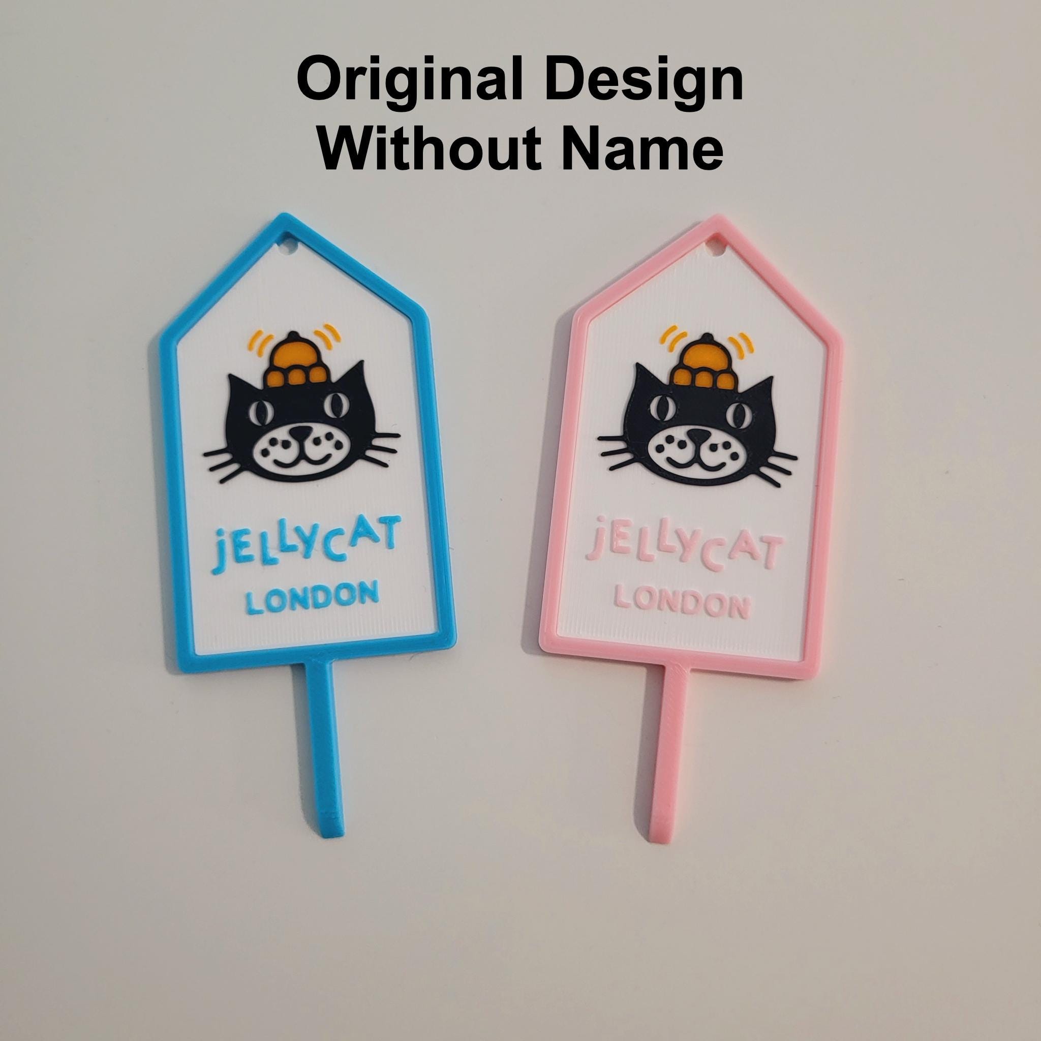 Cute Jellycat Style Cake Topper | Custom Name and Age Tag for Birthday | Mini Cat Birthday Tag - Image 5