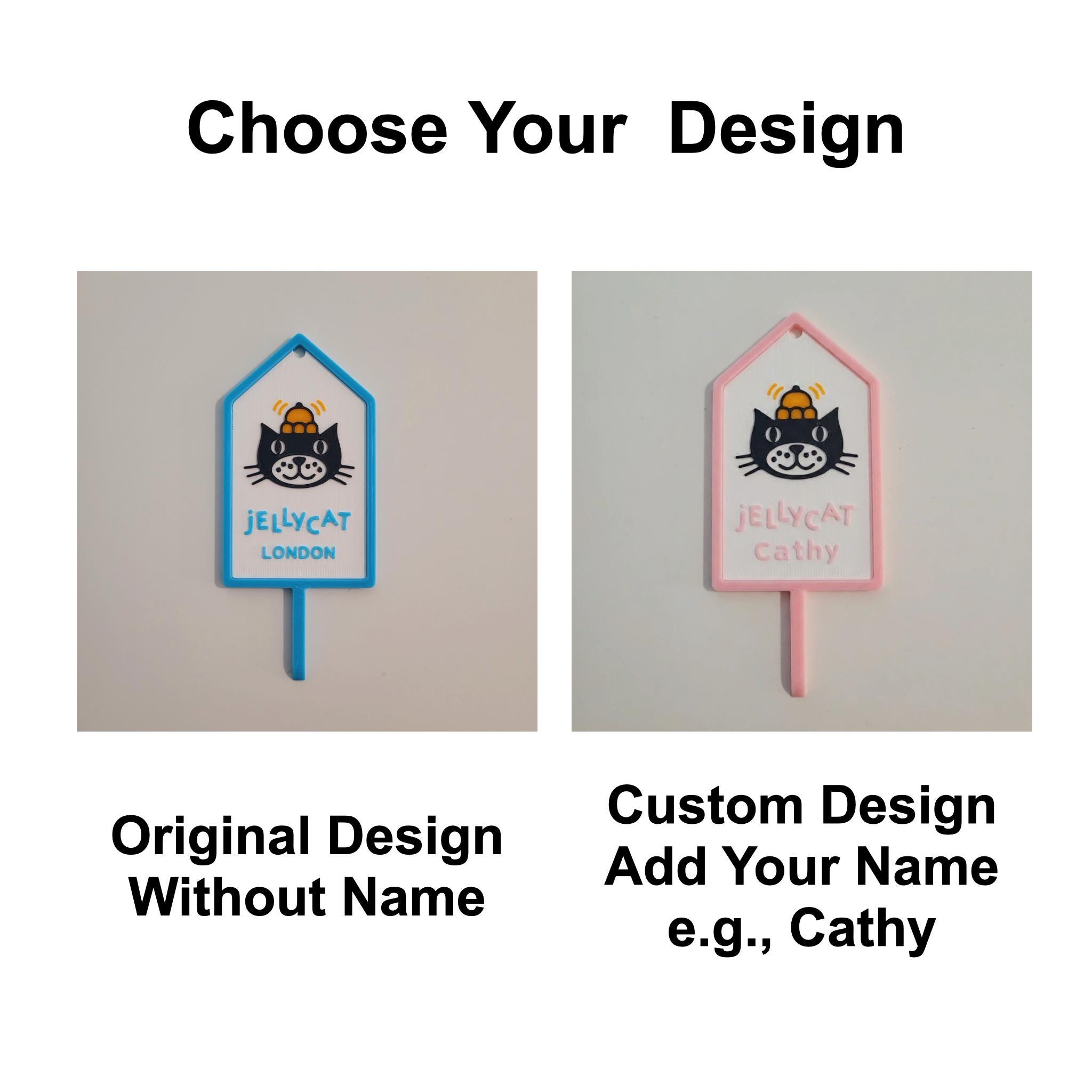 Cute Jellycat Style Cake Topper | Custom Name and Age Tag for Birthday | Mini Cat Birthday Tag - Image 6