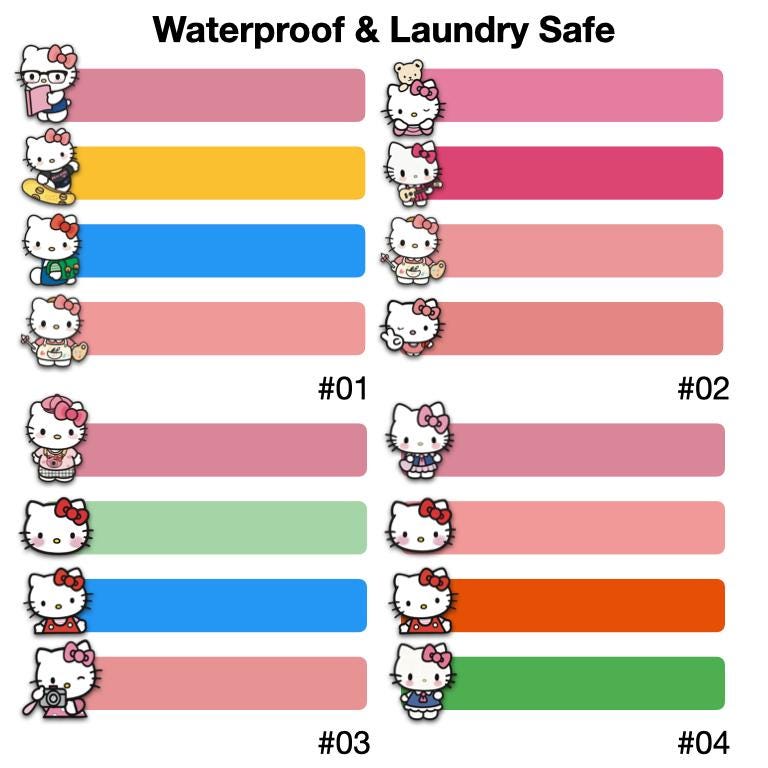 104 Pcs Iron On Name Labels for Kids Clothing, Kitty Waterproof Clothing Name Labels, Customized Cloth Name Labels - Image 2