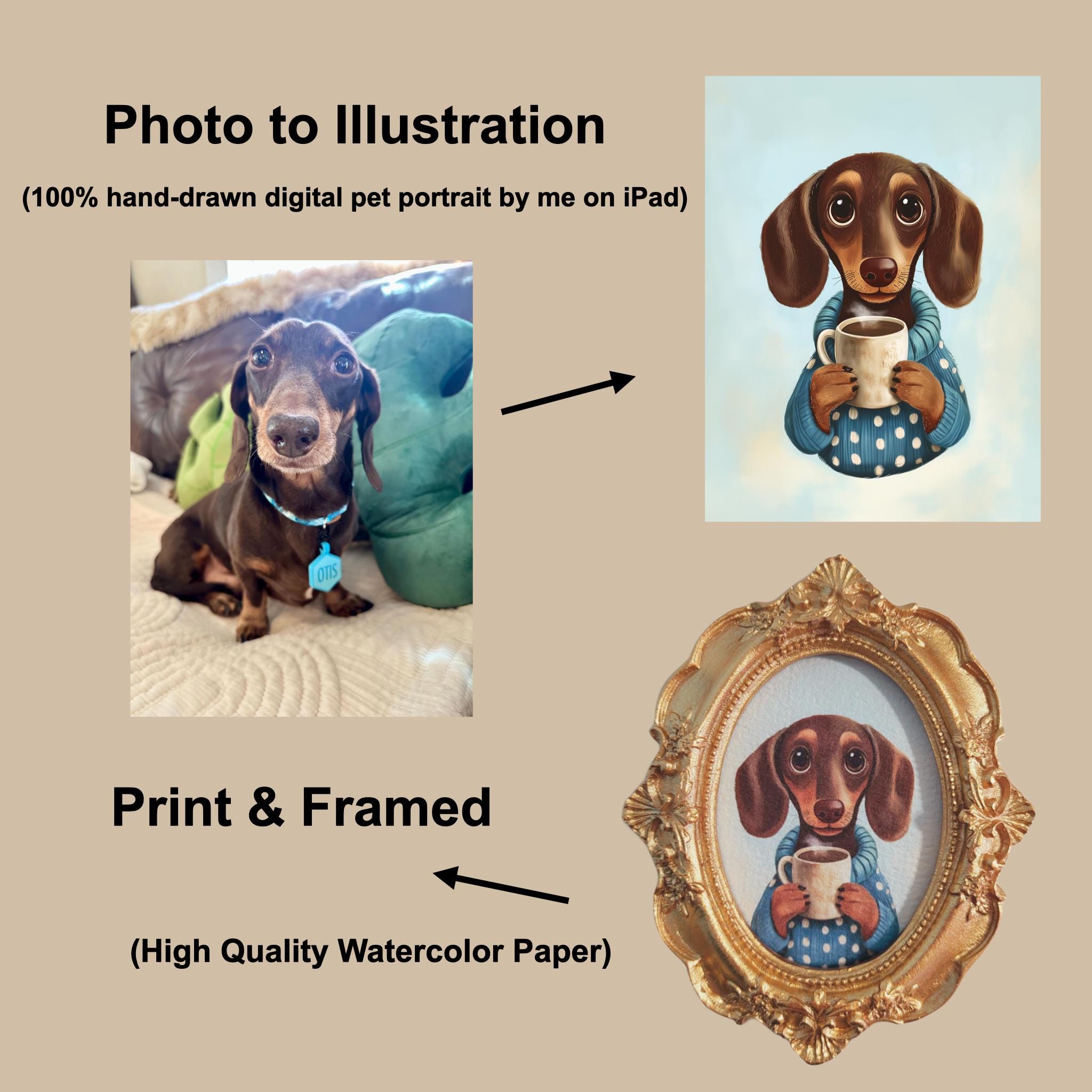 Custom Pet Fridge Magnet or Stand, Custom Pet Portraits, Gift for Pet Lover, Dog Paintings, Cat Paintings,Pet Memorial, Pet Birthday Gift - Image 11