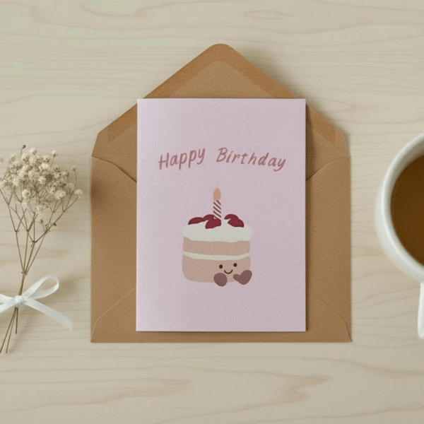 Cute Jellycat Style Birthday Cake Card,  Custom Jellycat Style Birthday Card, Personalized Birthday Card, Rainbow Cake Card, Cute Cake Birthday Card