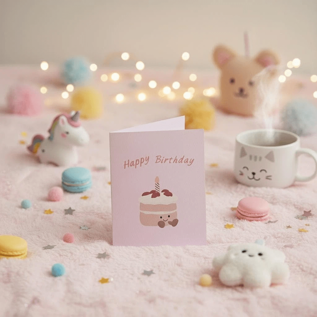 Cute Jellycat Style Birthday Cake Card, Custom Jellycat Style Birthday Card, Personalized Birthday Card, Rainbow Cake Card, Cute Cake Birthday Card - Image 2