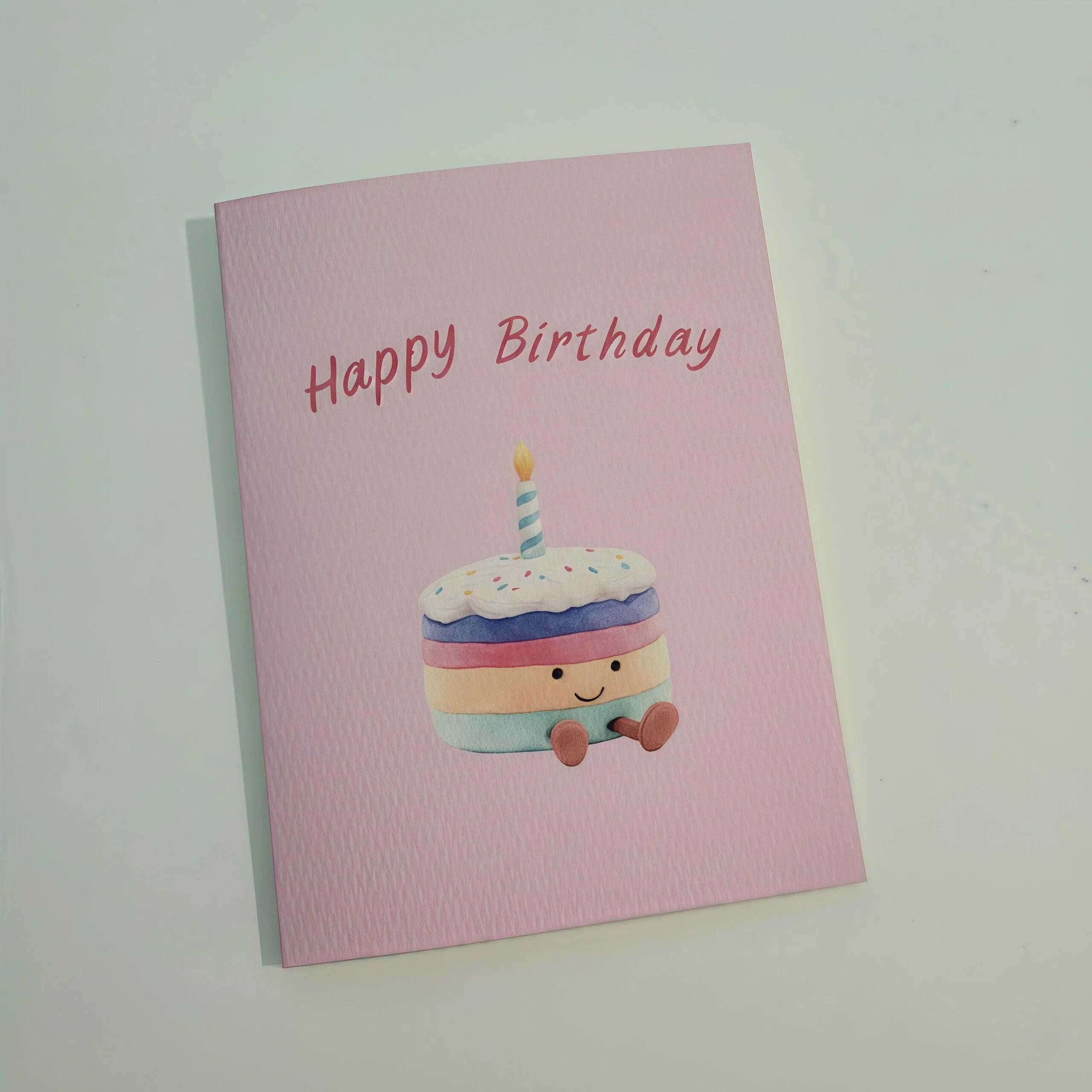 Cute Jellycat Style Birthday Cake Card, Custom Jellycat Style Birthday Card, Personalized Birthday Card, Rainbow Cake Card, Cute Cake Birthday Card - Image 13