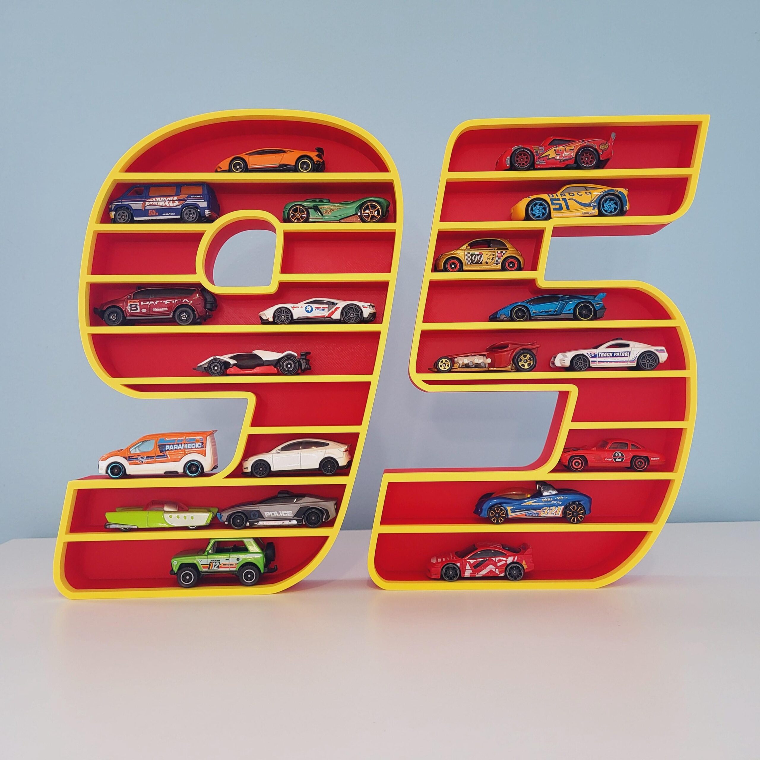 Lightning McQueen 95 Mini Car Display Shelf | Toy Car Storage | Mini Car Organizer | Mounted Car Rack | Boy Birthday Gift | Kid's Room Decor - Image 2