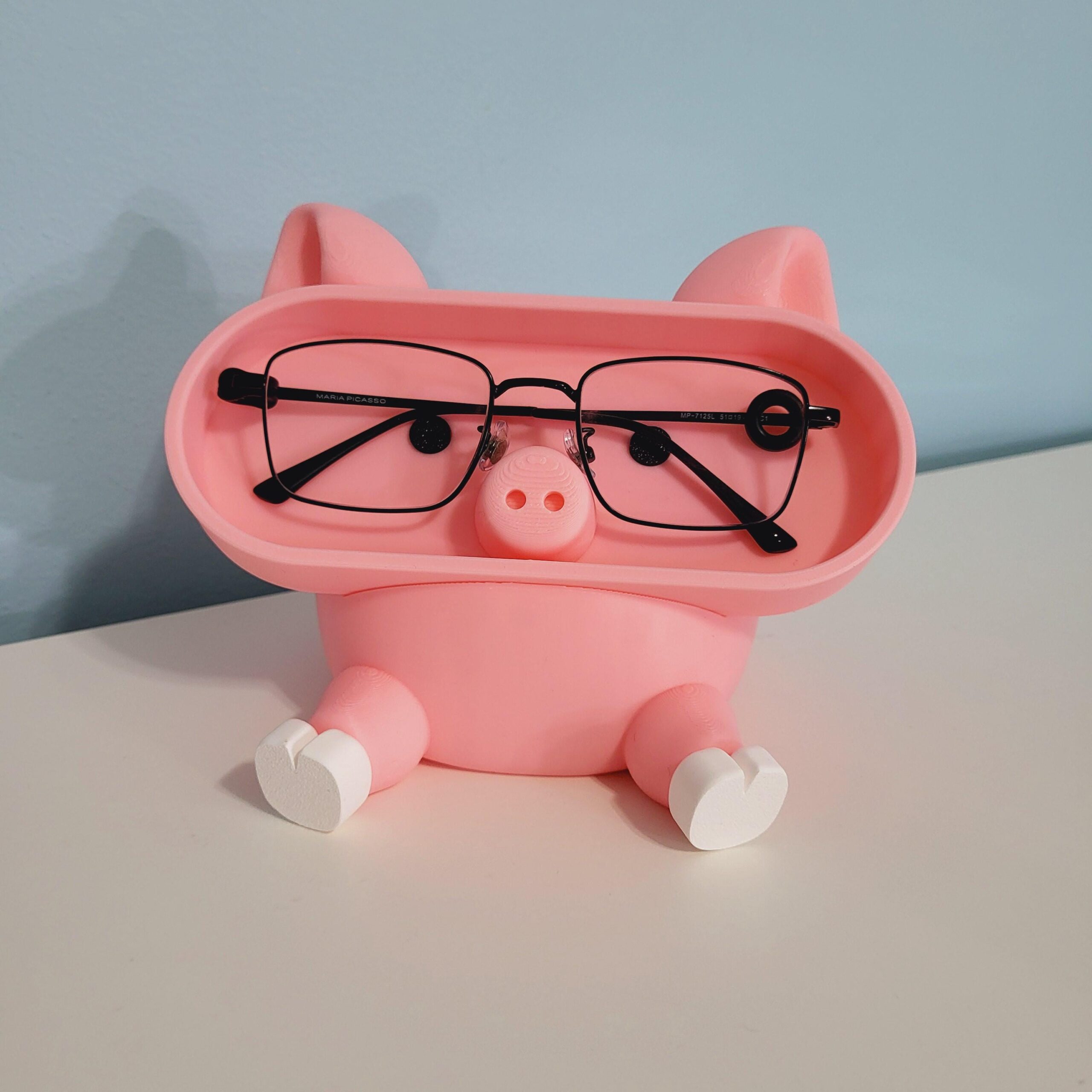 Pig Eyeglasses Holder | Phone Stand | Animal Desk Organizer | 3D Printed Desk Decor | Gift for Girlfriend |Office Gift for Coworker - Image 4