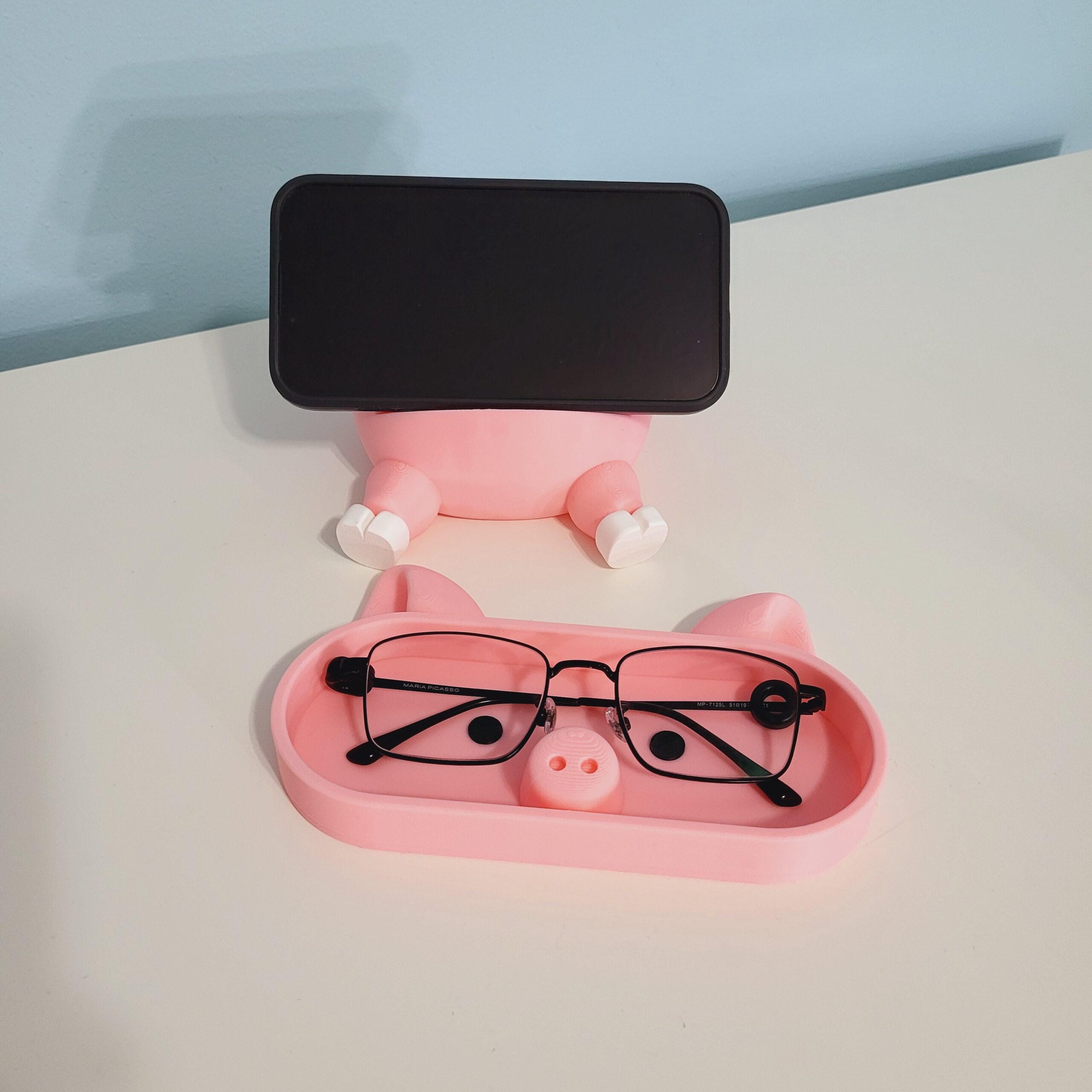 Pig Eyeglasses Holder | Phone Stand | Animal Desk Organizer | 3D Printed Desk Decor | Gift for Girlfriend |Office Gift for Coworker - Image 5
