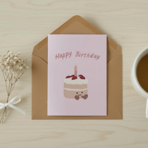 Cute Jellycat Style Birthday Cake Card,  Custom Jellycat Style Birthday Card, Personalized Birthday Card, Rainbow Cake Card, Cute Cake Birthday Card