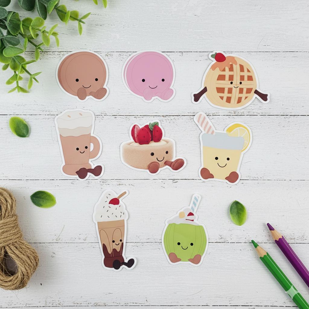 Jellycat Fruit & Veg Sticker, Dessert & Drinks Sheet for Phones, Laptops, Tablets, IPad, MacBook, Computer Decal, Water Bottle Sticker, Jellycats Fans Gifts - Image 2