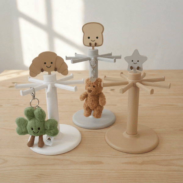 Jellycat Style Spinner Display Stand for Keychains| Desk Decor Organizer|Toy & Bag Charm Display｜Gift for Jellycat Fans| Jellycat Collectors