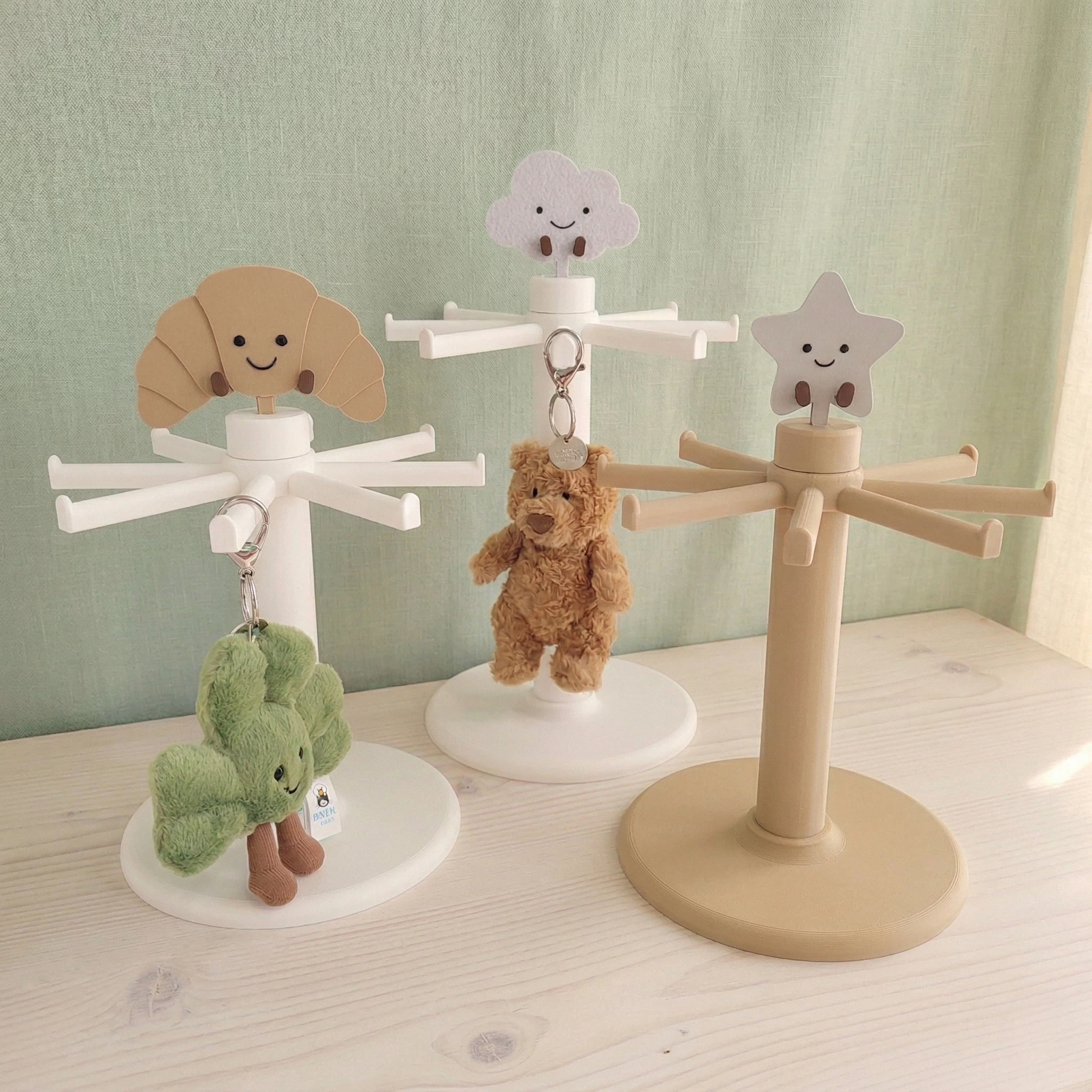 Jellycat Style Spinner Display Stand for Keychains| Desk Decor Organizer|Toy & Bag Charm Display|Gift for Jellycat Fans| Jellycat Collectors - Image 2
