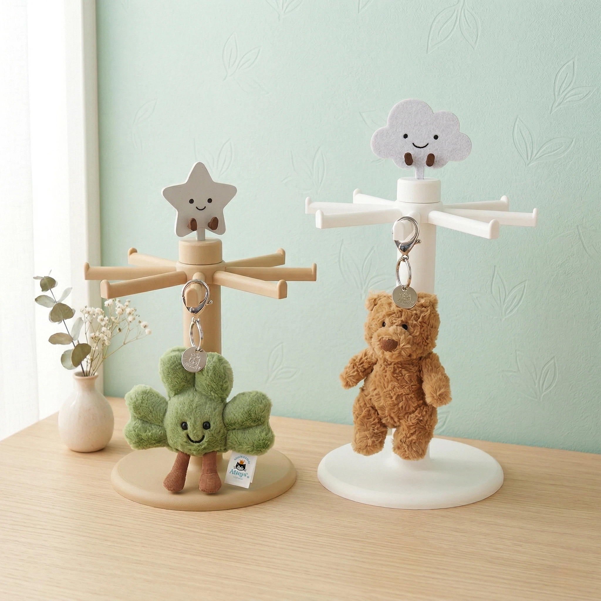 Jellycat Style Spinner Display Stand for Keychains| Desk Decor Organizer|Toy & Bag Charm Display|Gift for Jellycat Fans| Jellycat Collectors - Image 4