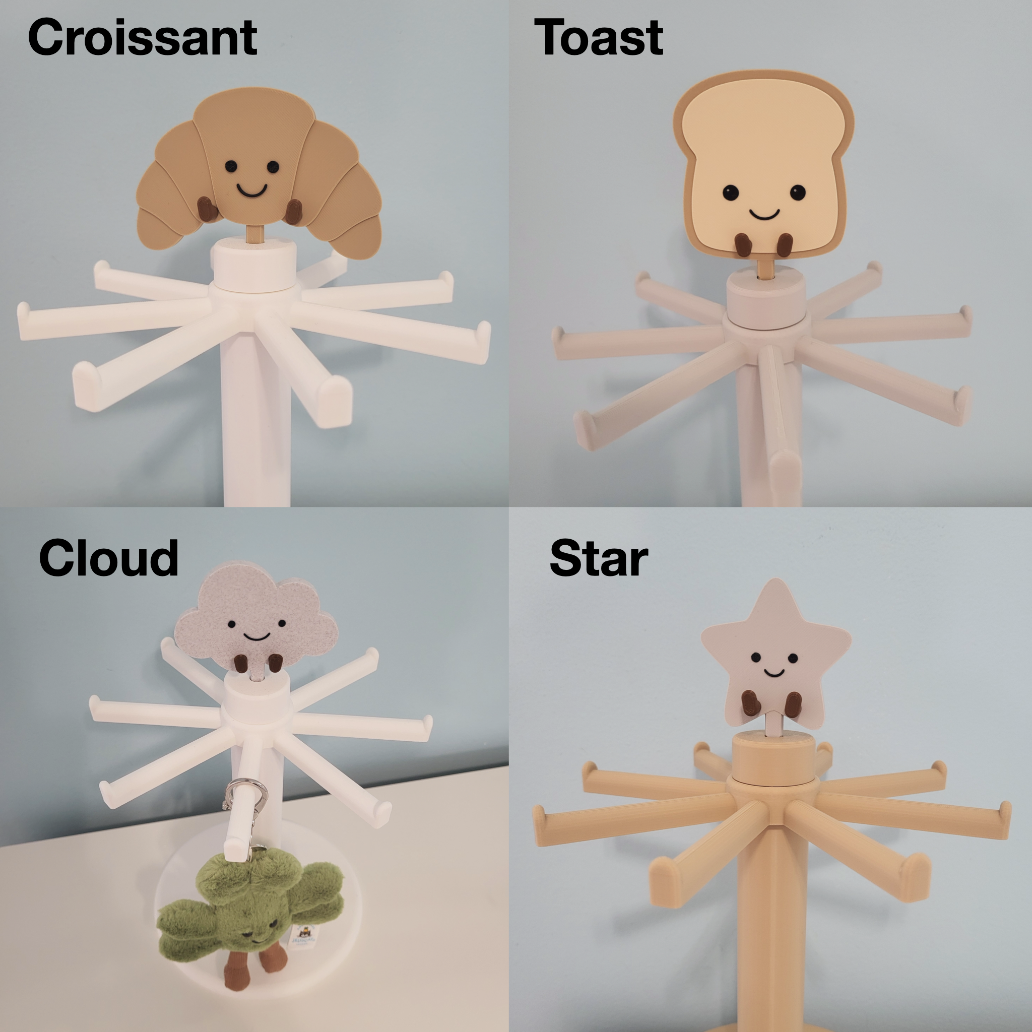 Jellycat Style Spinner Display Stand for Keychains| Desk Decor Organizer|Toy & Bag Charm Display|Gift for Jellycat Fans| Jellycat Collectors - Image 5