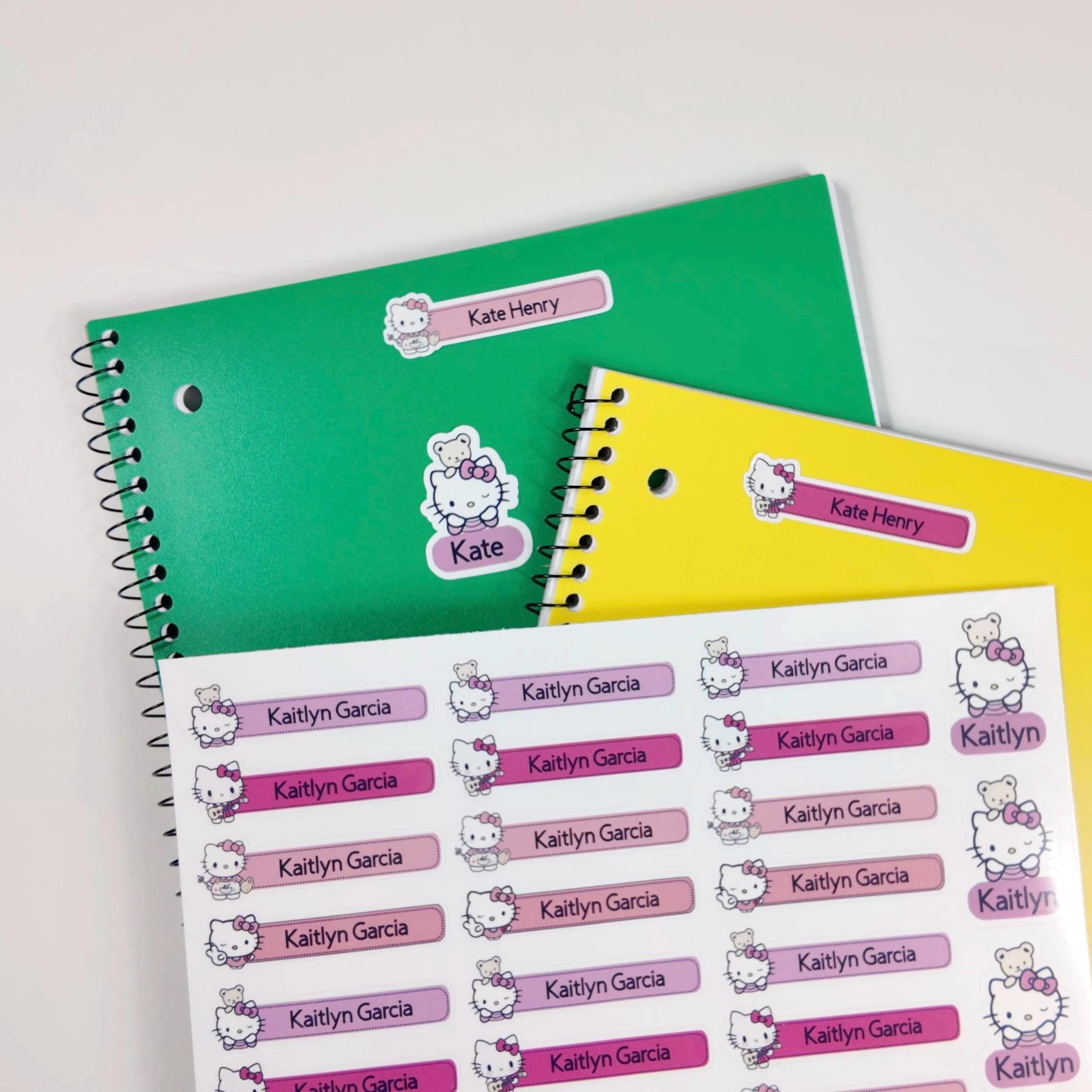 62 Pcs Kitty Waterproof Name Sticker,Daycare Label, School Supply Sticker, Personalized Gift Label, Kids Bottle Label - Image 8