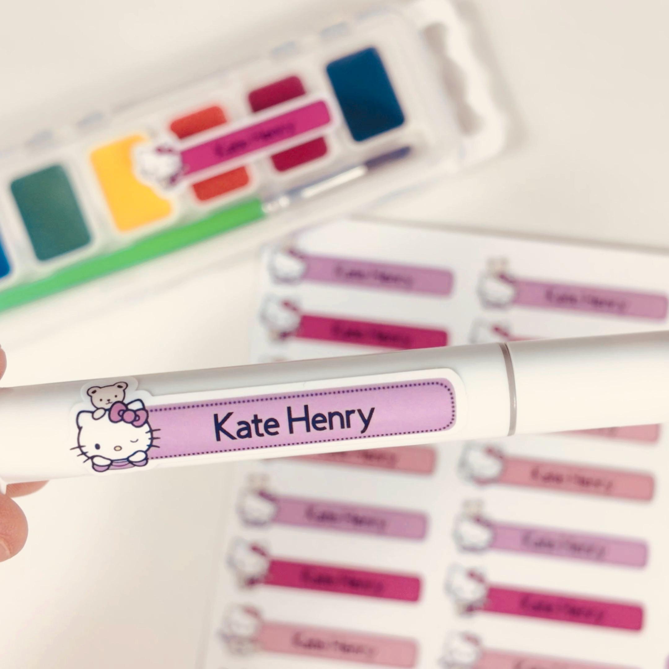 62 Pcs Kitty Waterproof Name Sticker,Daycare Label, School Supply Sticker, Personalized Gift Label, Kids Bottle Label - Image 9