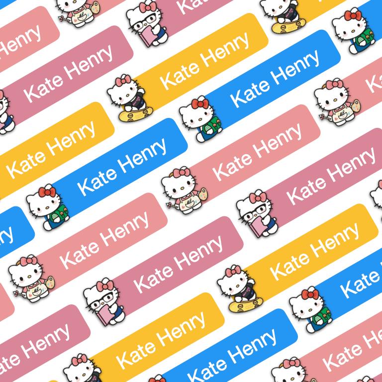 62 Pcs Kitty Waterproof Name Sticker,Daycare Label, School Supply Sticker, Personalized Gift Label, Kids Bottle Label - Image 3