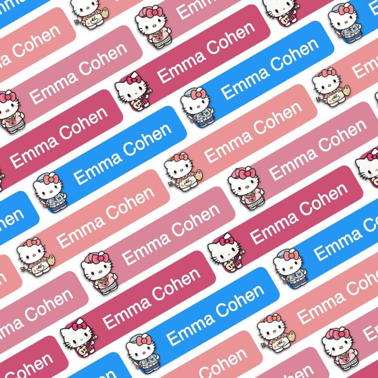 62 Pcs Kitty Waterproof Name Sticker,Daycare Label, School Supply Sticker, Personalized Gift Label, Kids Bottle Label - Image 5