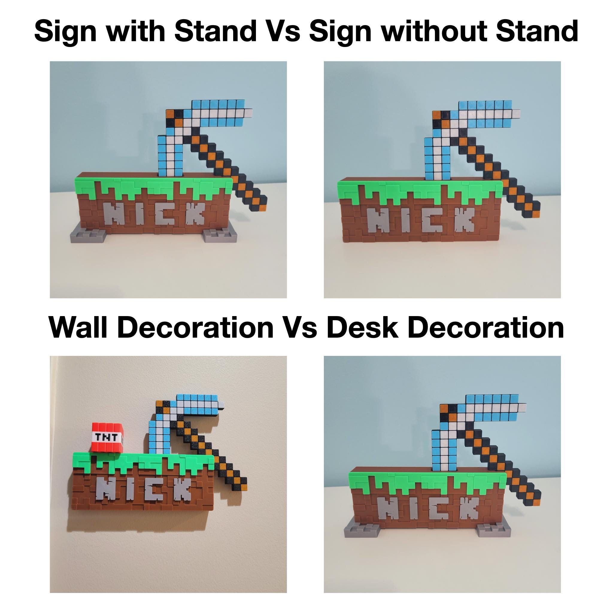 Minecraft Style Door Name Sign, Game Room Wall Decor, Kids Room Sign, Desk Decoration - Image 6